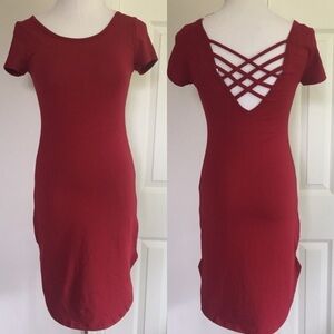 Burgundy T-Shirt Dress